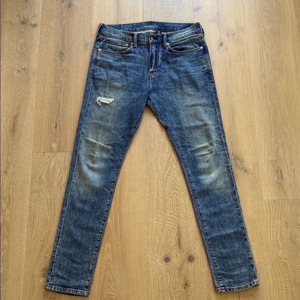 H&M Distressed Slim Fit Jeans -  Blue